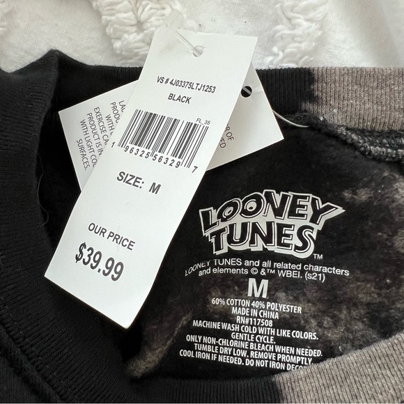 NWT Looney Tunes Tie Dye Tune Squad Pullover Sweater Size Medium 90s Retro - Picture 5 of 5